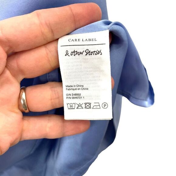 NEW & OTHER STORIES Bold Shoulder Mini Dress In Cornflower Blue-blues Sz 6 - Picture 9 of 9